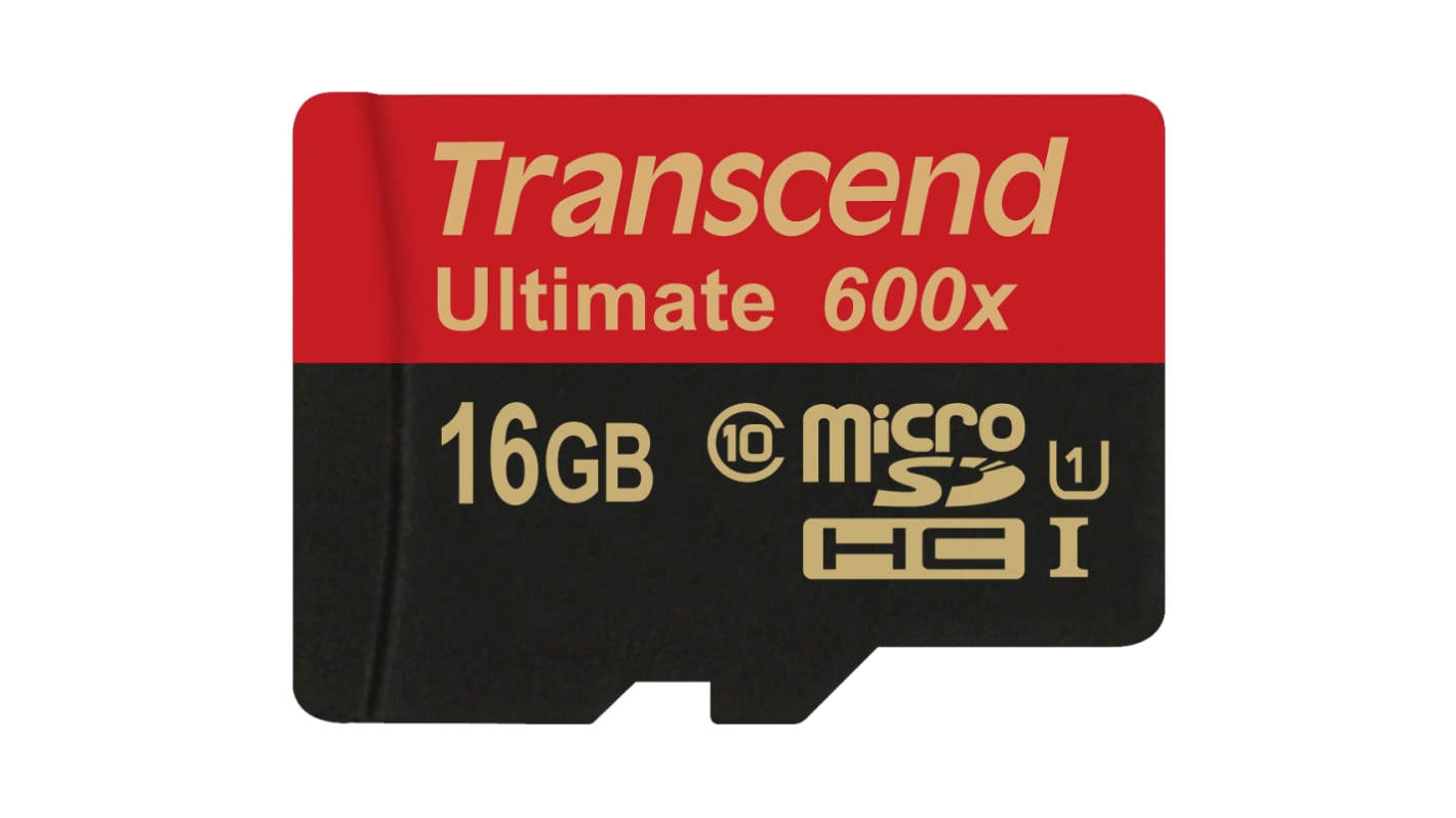 Transcend Micro SD-kártya Nem MicroSDHC, MicroSDXC 16 GB MLC Ultimate -25 → +85°C 600x