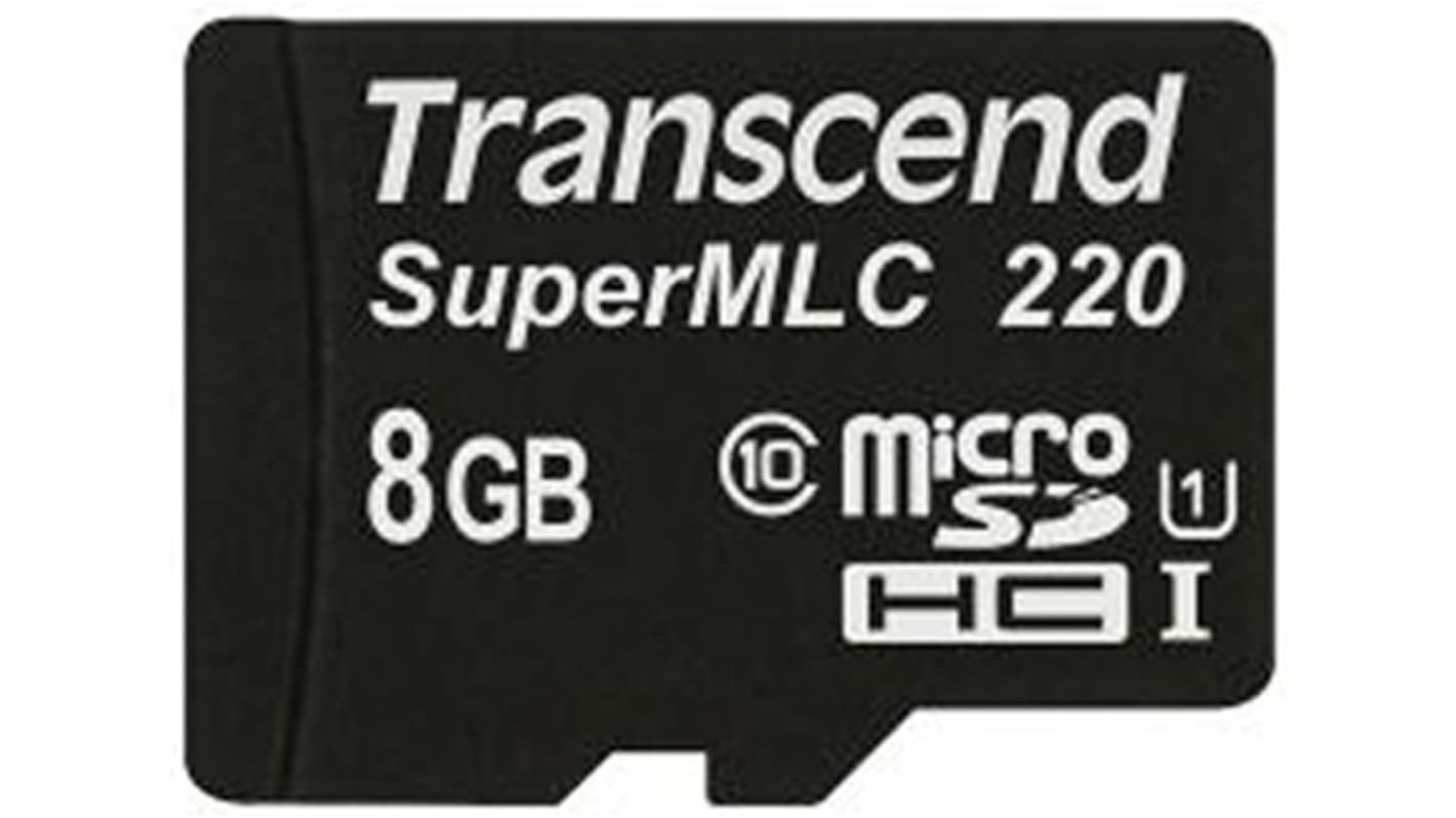 Transcend Micro SDHC Micro SD Karte 8 GB Class 10, UHS-1 U1 Industrieausführung, SuperMLC
