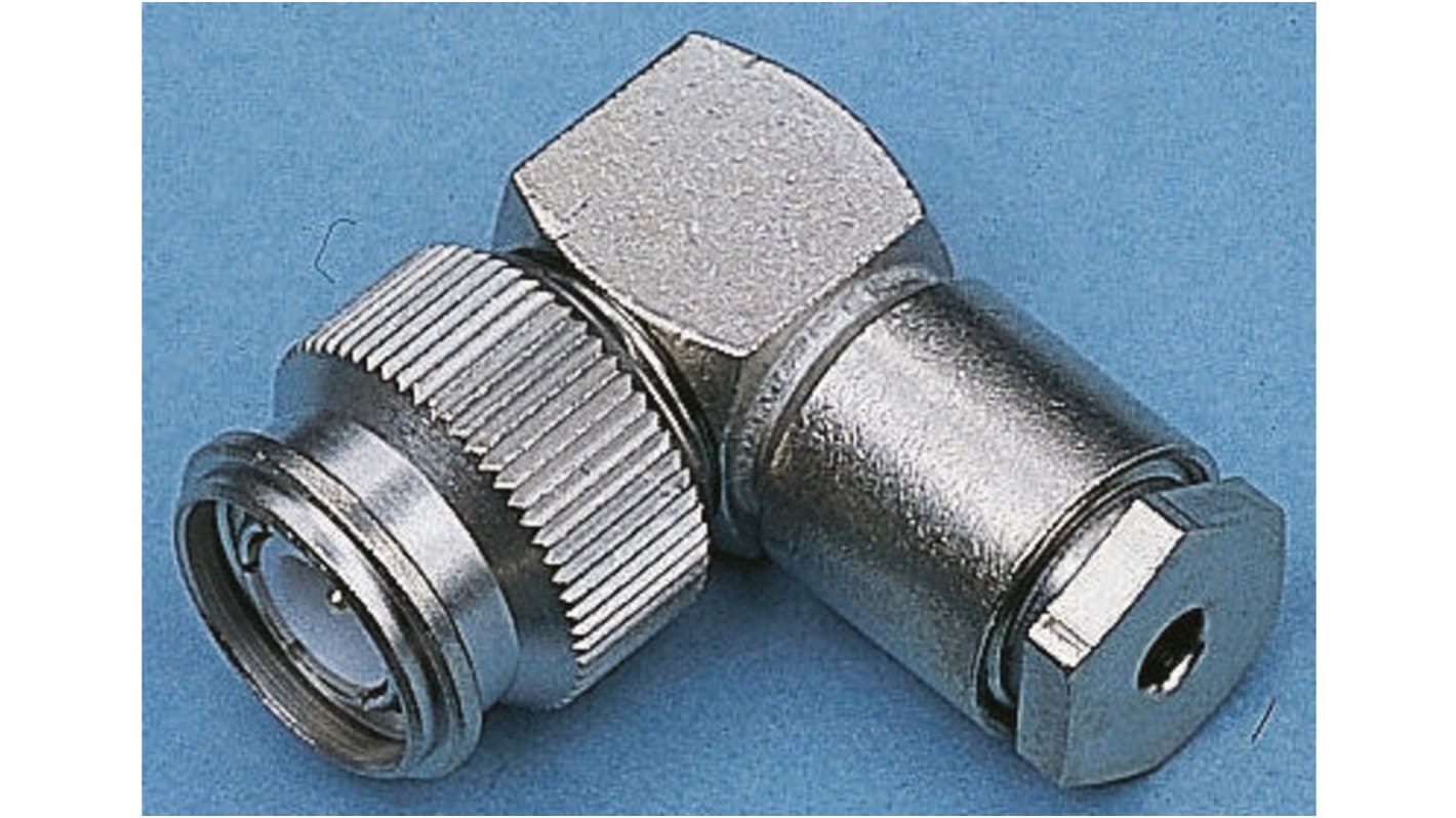 Conector coaxial Telegartner J01010A0011, Macho, Ángulo de 90° , Impedancia 50Ω, Montaje de Cable, 0 to 11GHz +165°C