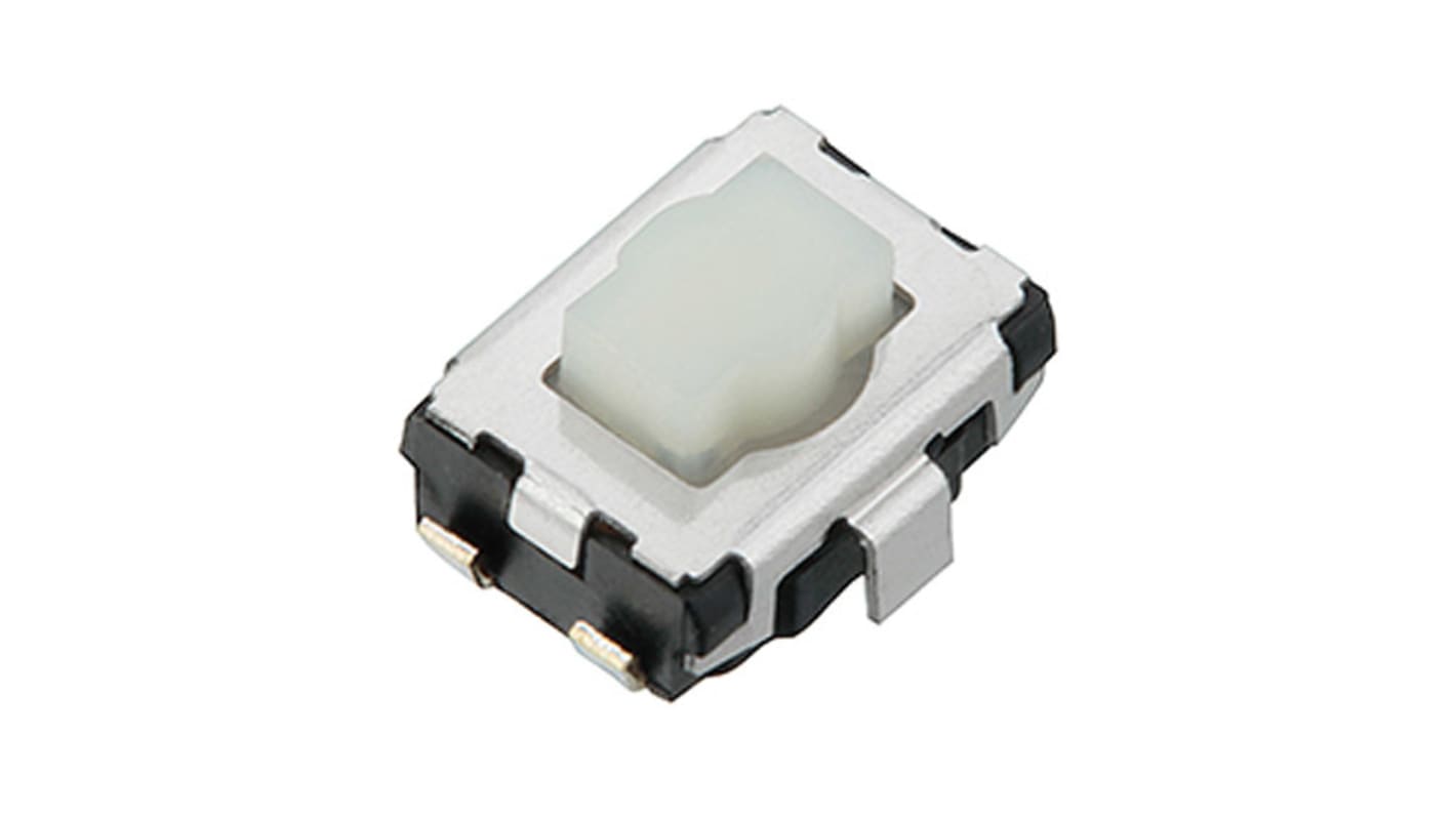 White Push Plate Tactile Switch, SPST 20 mA @ 15 V dc 2.6mm Surface Mount