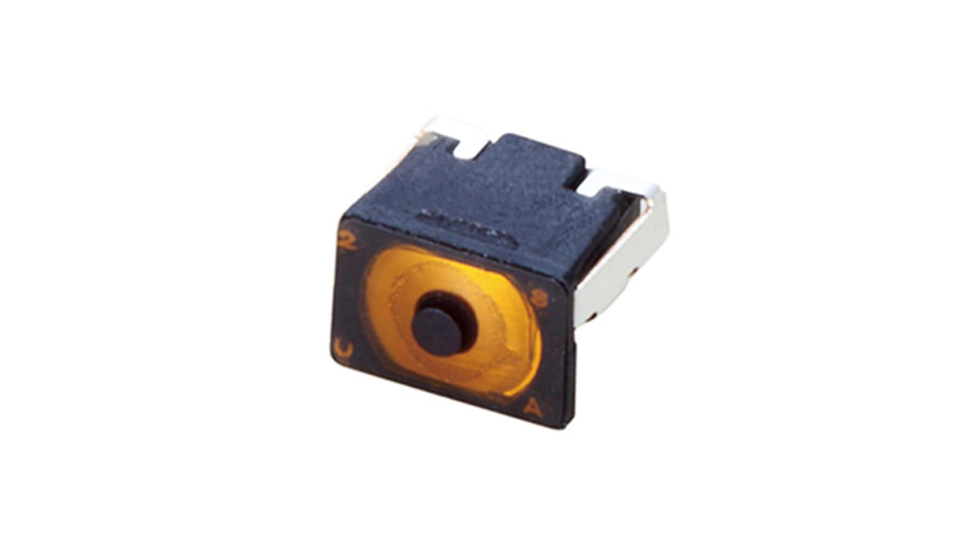 Push Plate Tactile Switch, SPST 20 mA @ 15 V dc 0.6 (Dia.)mm Edge Mount