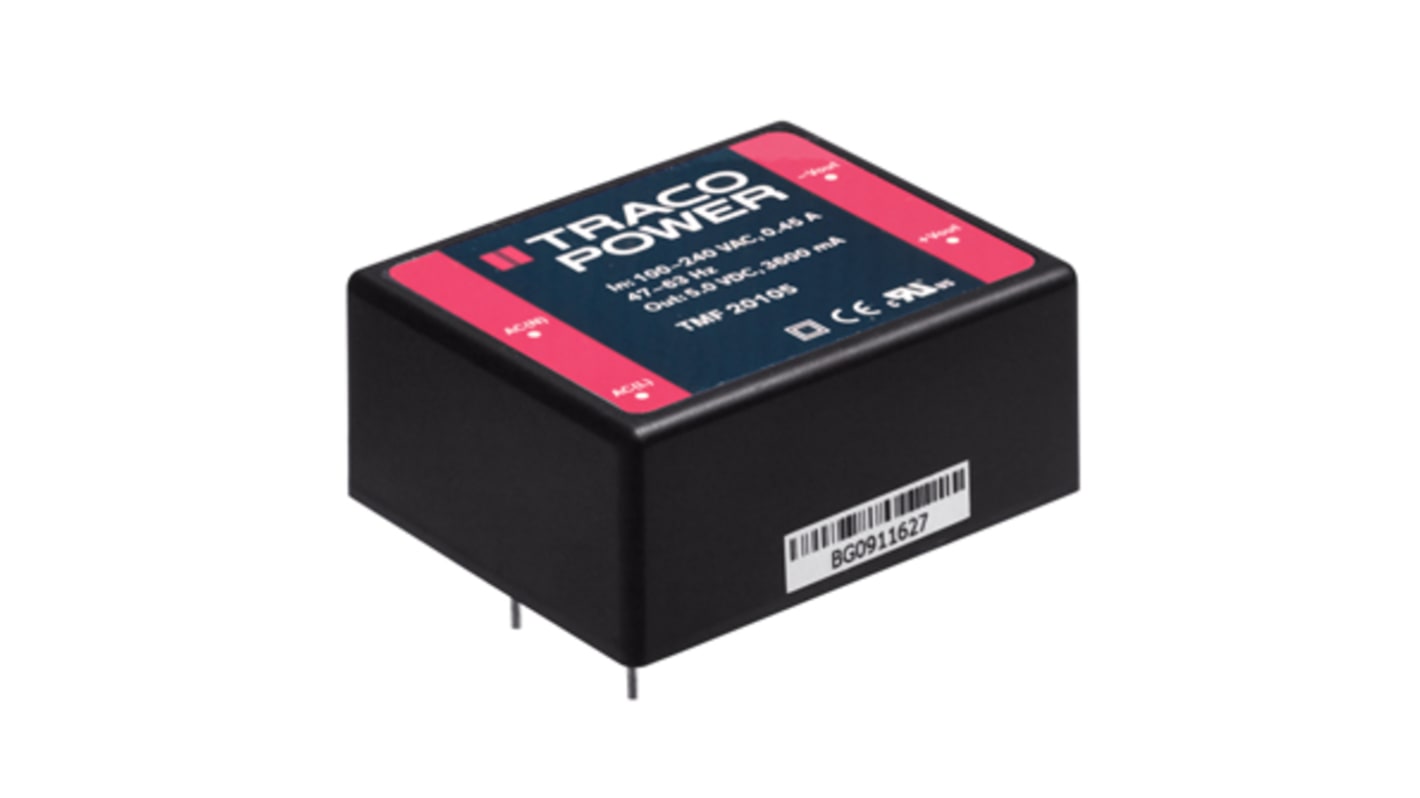 TRACOPOWER TEL 8WI DC-DC Converter, 3.3V dc/ 1.6A Output, 18 → 75 V dc Input, 8W, Through Hole, +80°C Max Temp