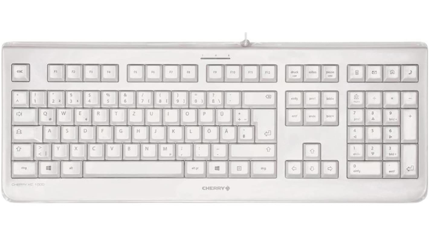 Klávesnice, Kabelová, Šedá, USB AZERTY normální klávesy 105 x 23mm x 460mm Cherry