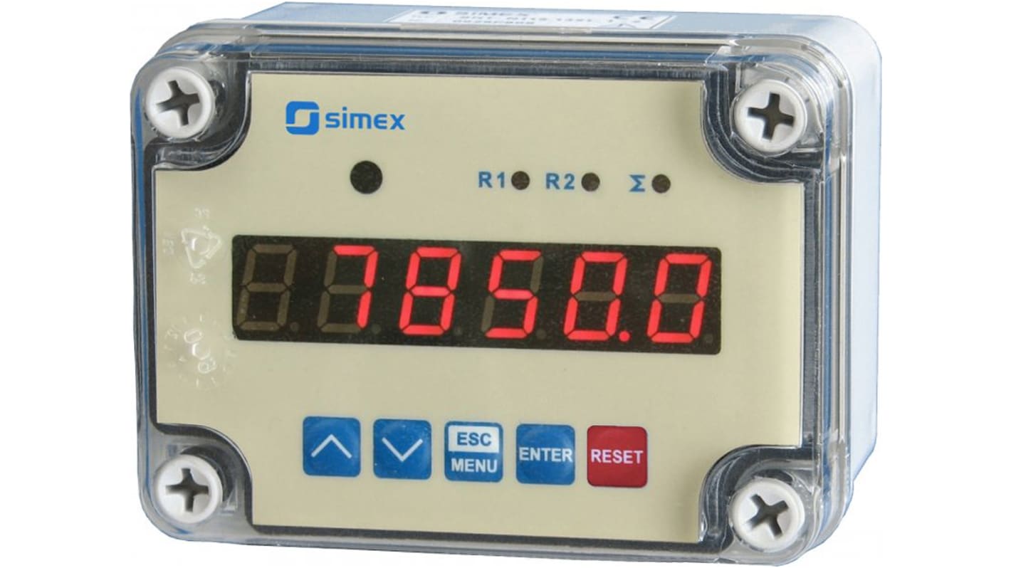 Simex SLIK-N118, 6 cifret Tæller med Lysdiode Display, Forsyning: 24 V dc