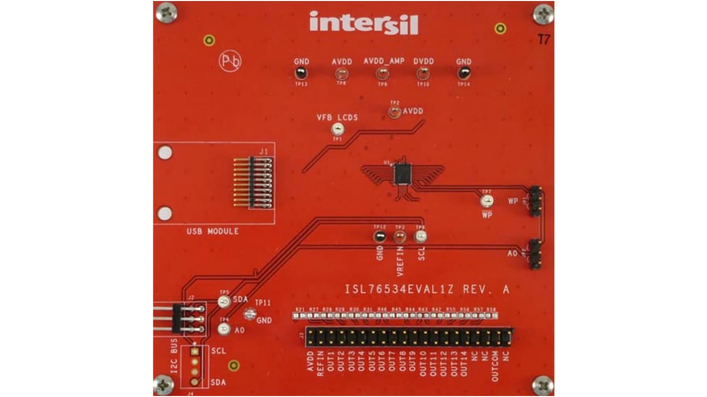 Carte d'évaluation 14 Channel, Buffer Gamma, pour ISL76534