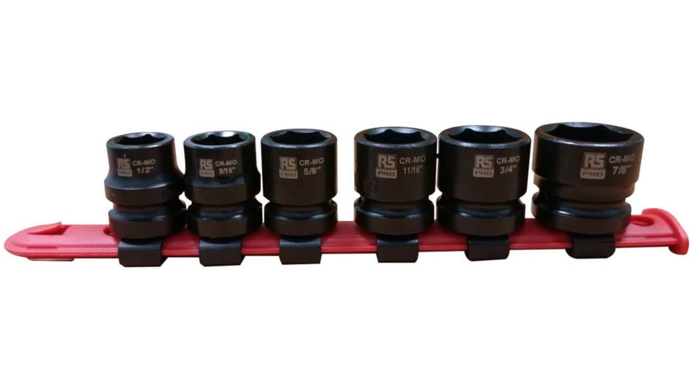 RS PRO 6Piece Imperial 1/2 in Impact Socket Set RS