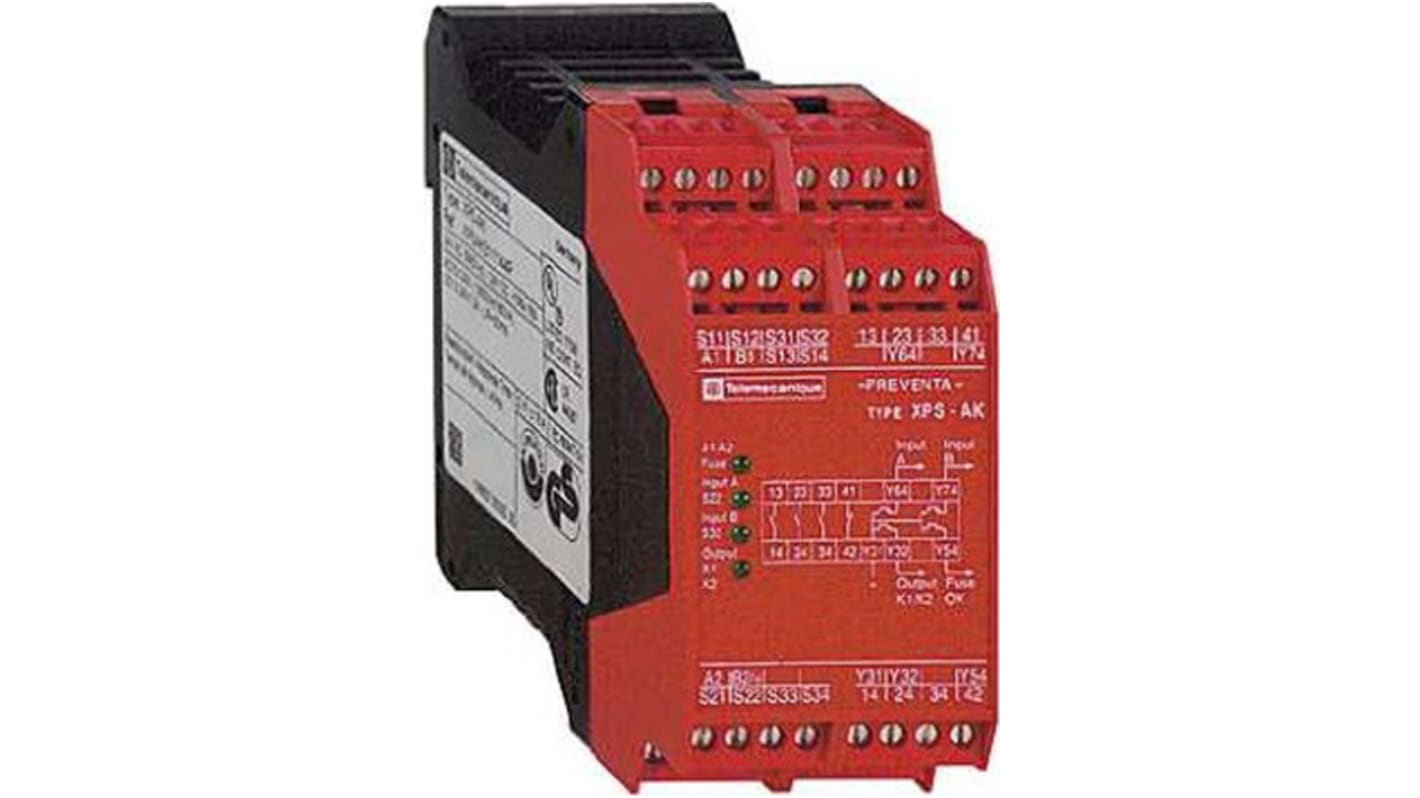 Schneider Electric XPSAK Series Illuminated Emergency Stop Push Button, DIN Rail, IP20, IP40