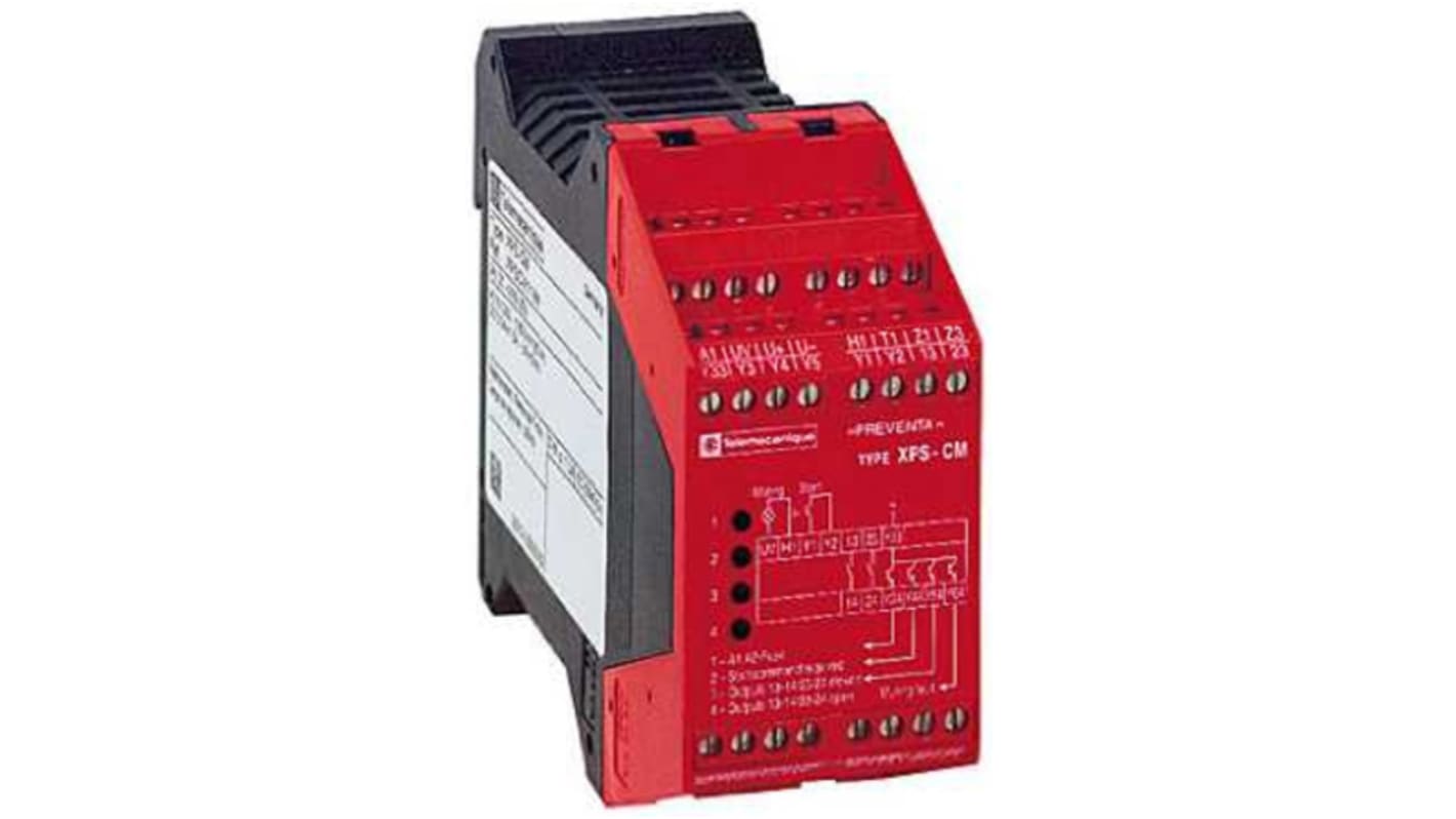 Schneider Electric XPS CM Sicherheitsrelais, 24V dc Lichtstrahl/Lichtschranke, 2 ISO 13849-1, Manuell 1 SIL IEC 61508