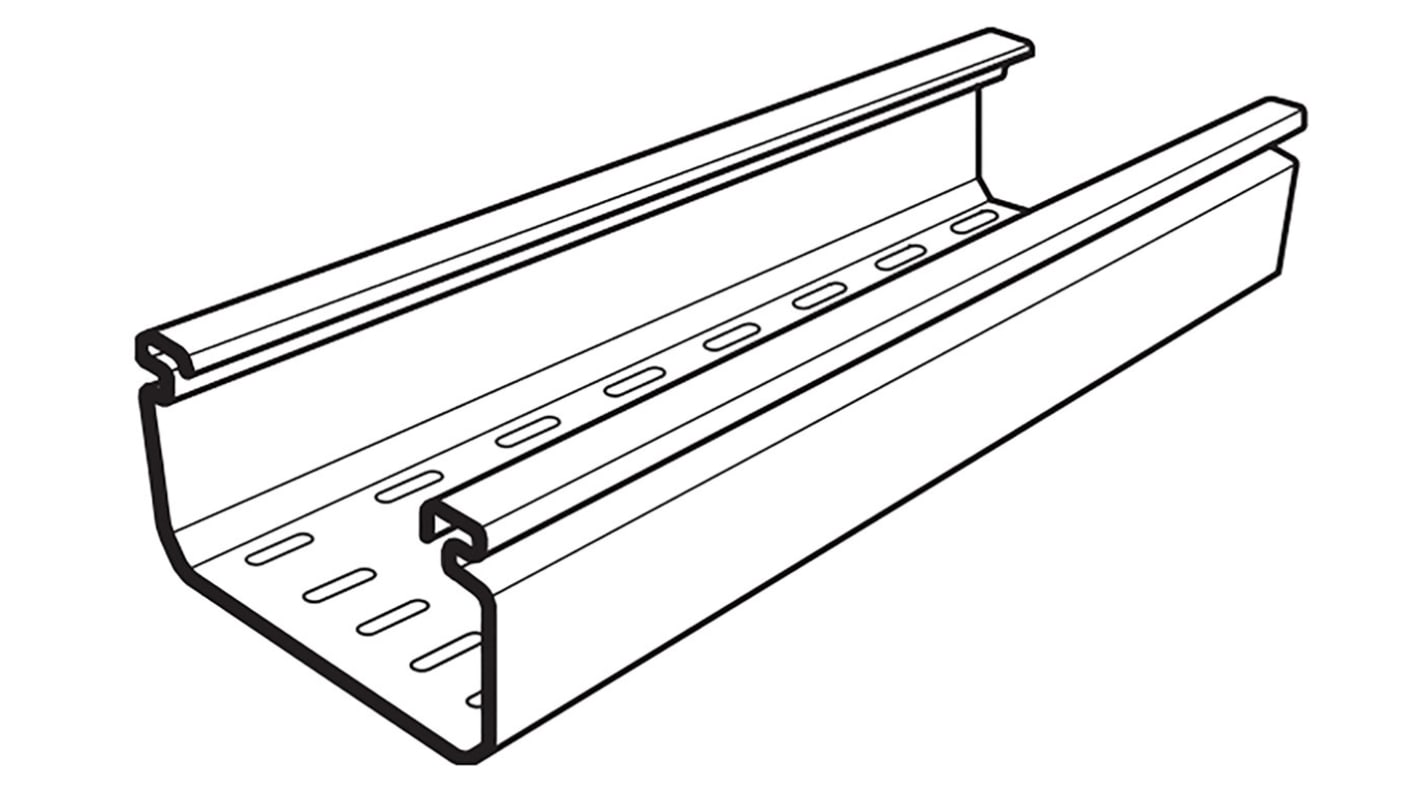 Cablofil International, Bandeja portacables Cablofil International de  Acero Inoxidable 304, dim. 3m x 50 mm x 54mm, 770-7118