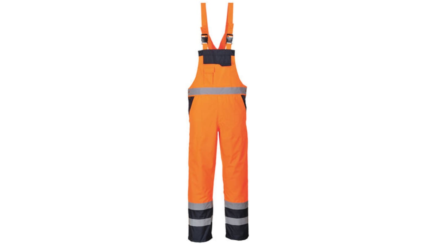 RS PRO Warnschutz-Overalls, M, Latzhose, Orange, Atmungsaktiv, fleckenbeständig, wasserdicht, Polyester, Unisex