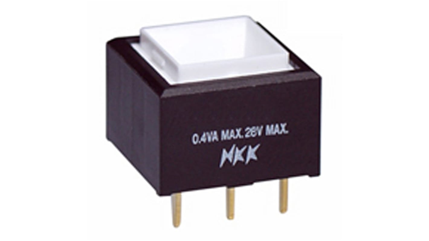 NKK Switches Push Button Switch, Momentary, PCB, SPDT, 28V ac/dc