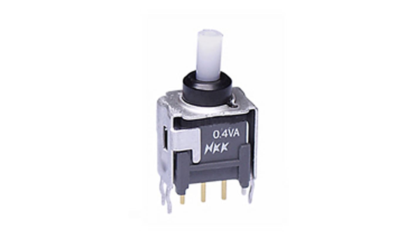 NKK Switches Push Button Switch, Momentary, PCB, SPDT, 28V ac/dc