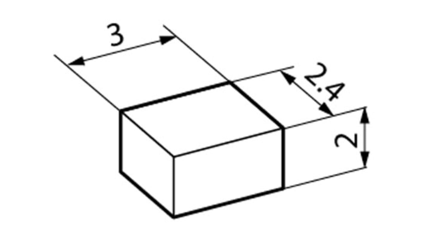 Nakładka na przycisk, Czerwony, Prostokątna nasadka, 3 x 2.4 x 2mm