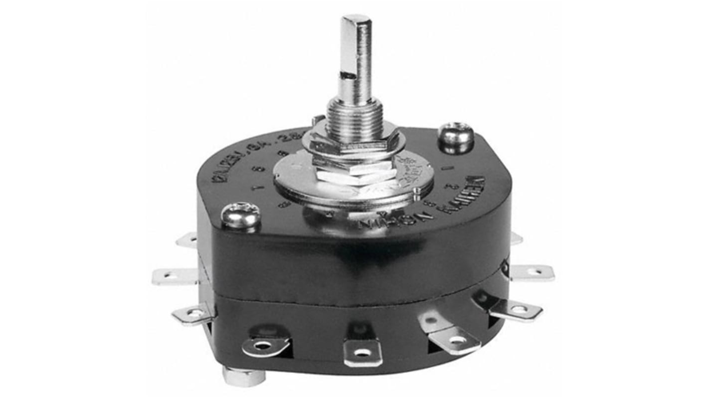 HS161N NKK Switches, 11 Position, BCD Rotary Switch, 12 A, Solder RS