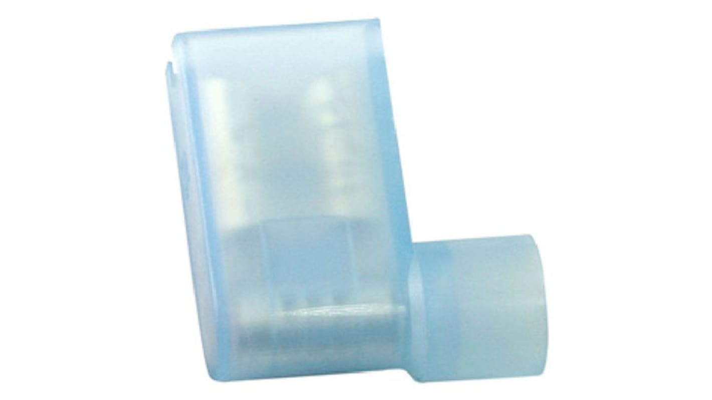RS PRO Blue Insulated Female Spade Connector, Flag Terminal, 6.35 x 0.8mm Tab Size, 1.5mm² to 2.5mm²