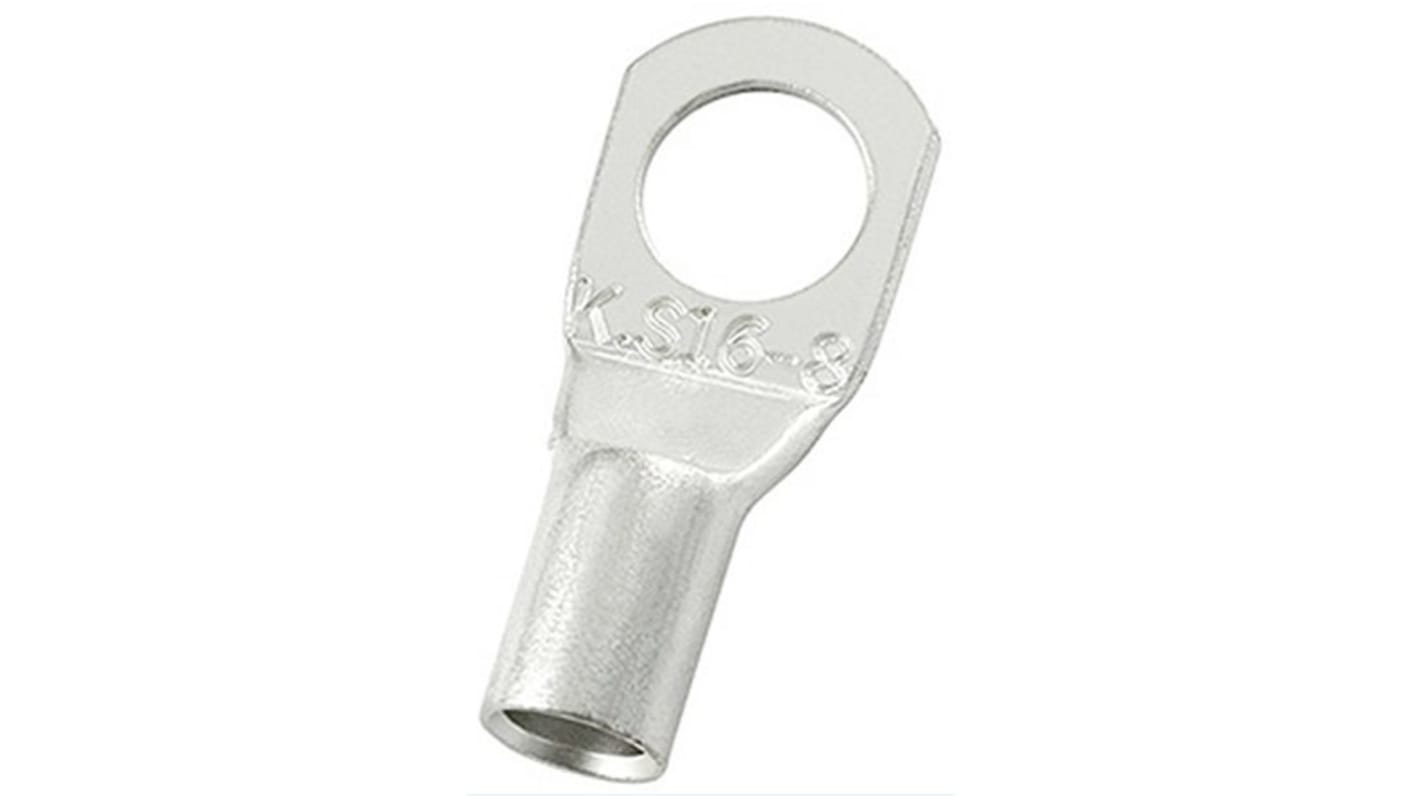 RS PRO Uninsulated Ring Terminal, M8.4 (5/16) Stud Size to 16mm² Wire Size