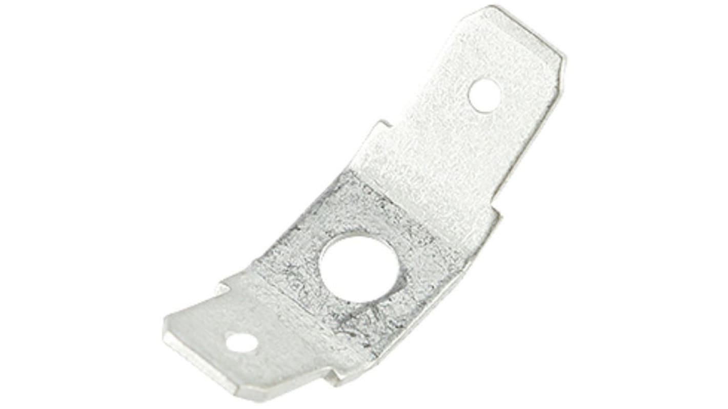 RS PRO Uninsulated Male Spade Connector, PCB Tab, 6.35 x 0.8mm Tab Size