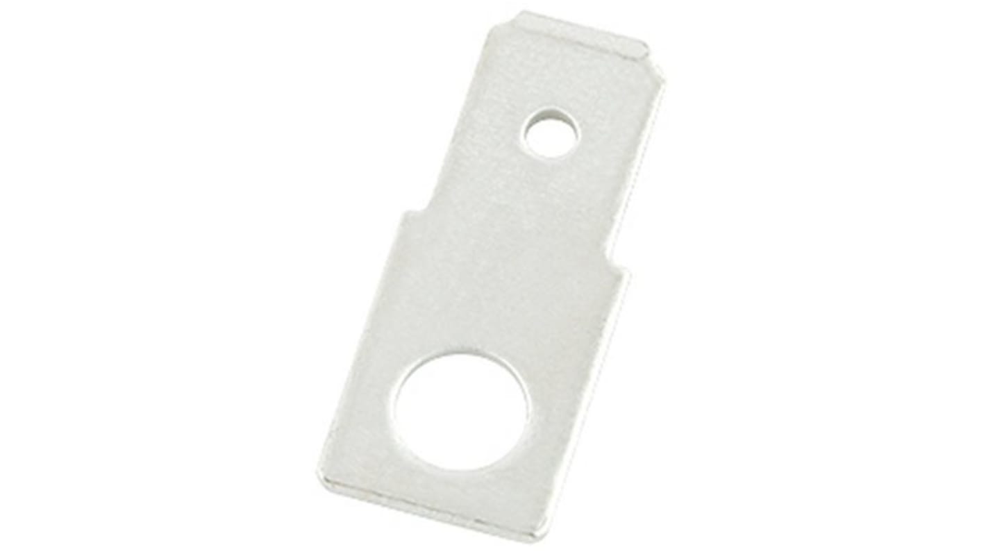 RS PRO Uninsulated Male Spade Connector, PCB Tab, 6.35 x 0.8mm Tab Size