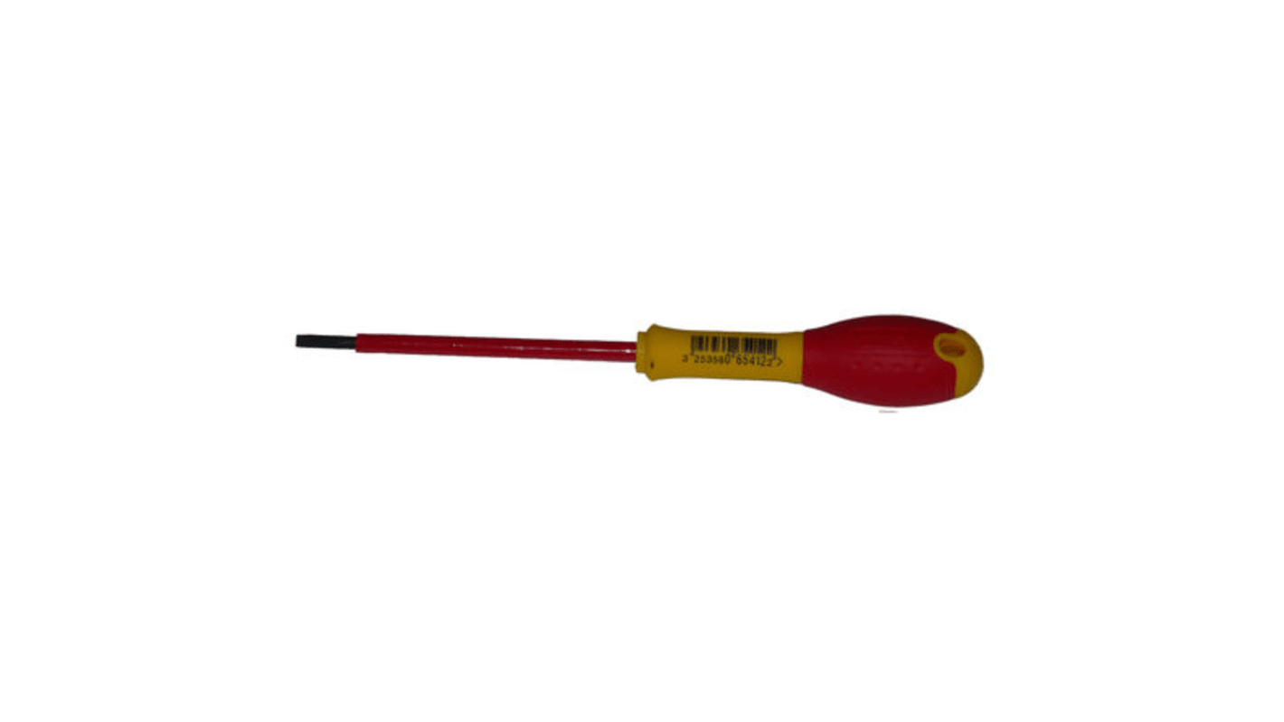 Stanley Slotted Insulated Screwdriver, 4 mm Tip, 100 mm Blade, VDE/1000V