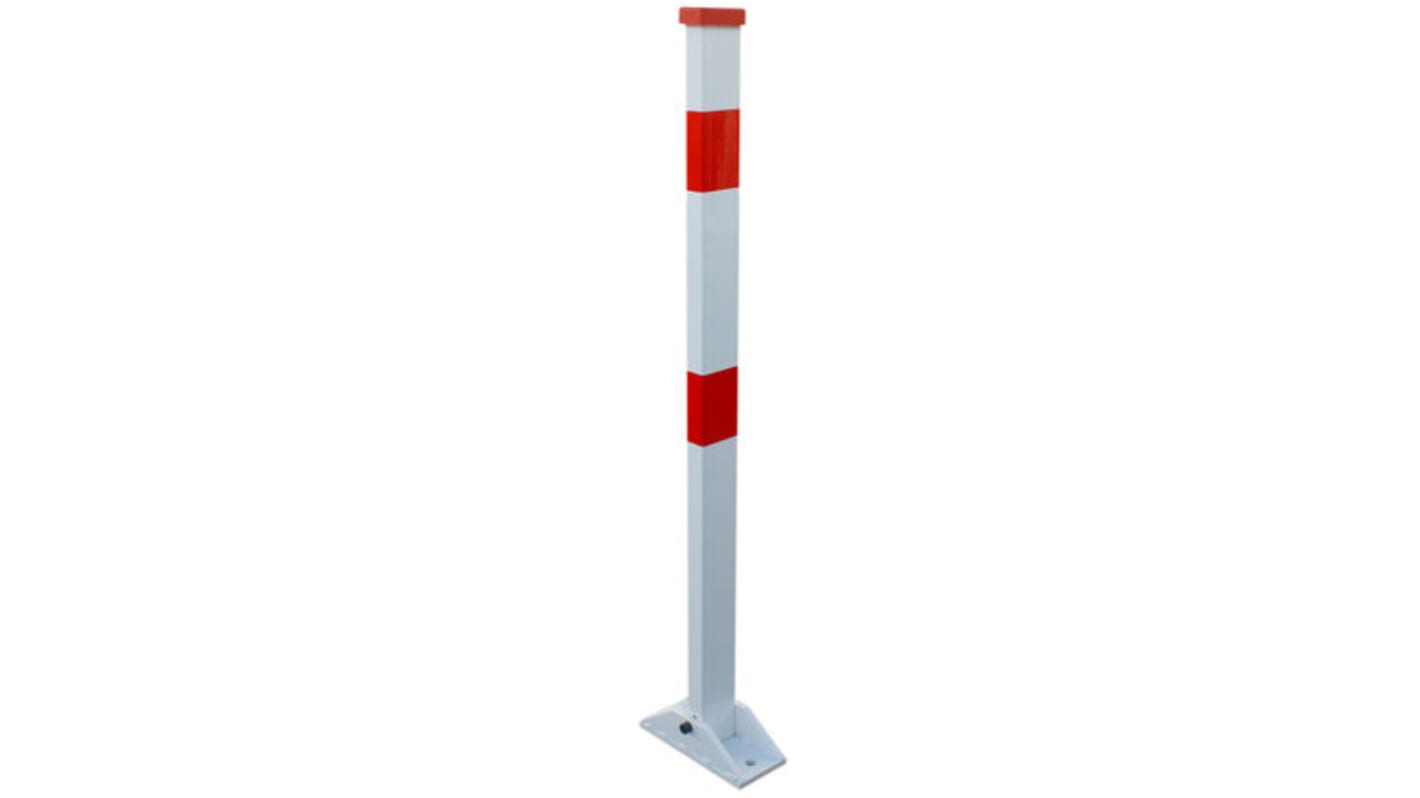 RS PRO Red & White Steel Parking Barrier, Red Tape