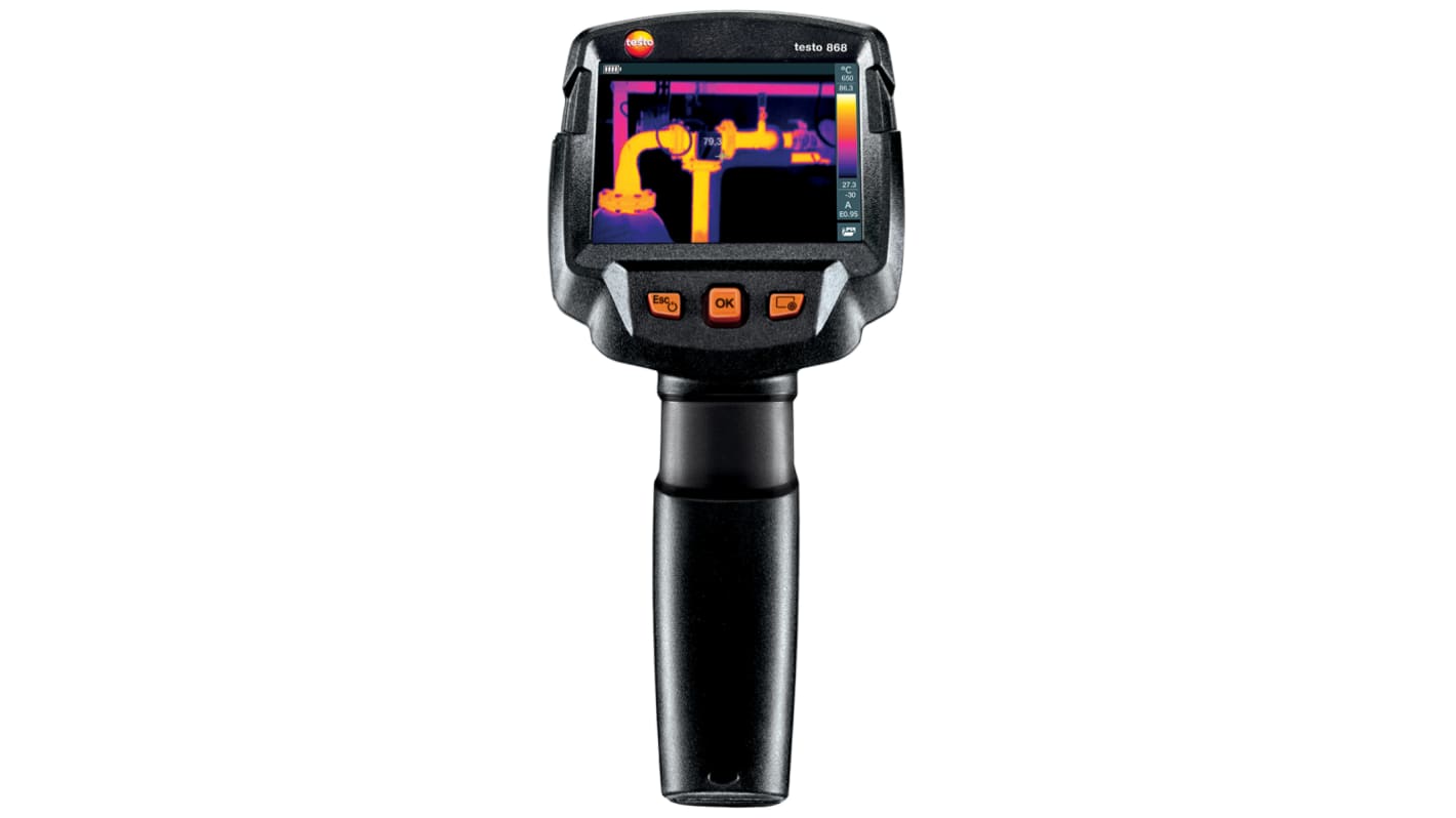 Testo 868 USB Micro-B Thermal Imaging Camera, 0 → +650 °C, -30 → +100 °C, 160 x 120pixel Detector