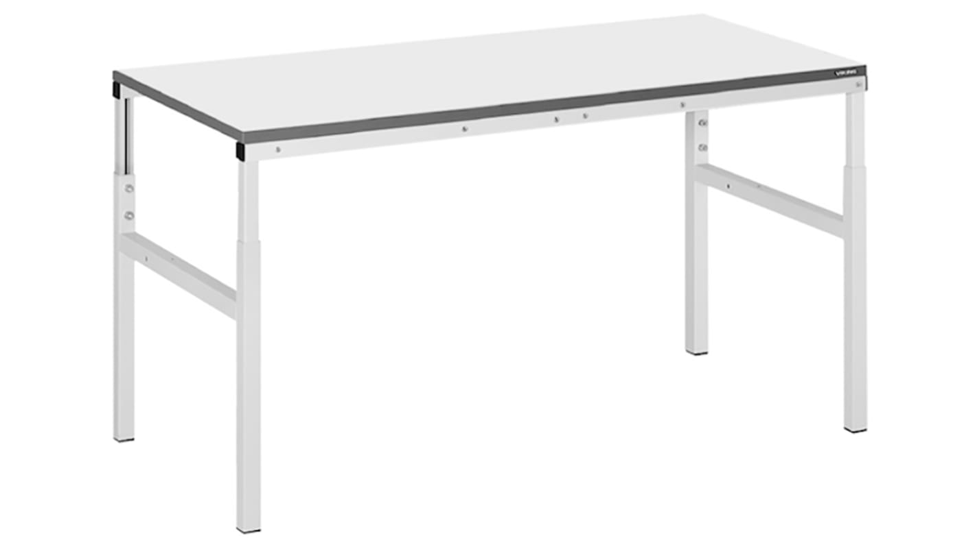 RS PRO Steel Workbench, 300kg Max Load, Adjustable Height, 650 → 900mm x 1500mm