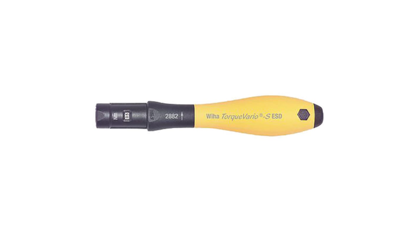 Wiha Tools Fixed Hex Torque Screwdriver, 0.1 → 0.6Nm, 4 mm Drive, ESD Safe, ±10 % Accuracy - RS Calibrated