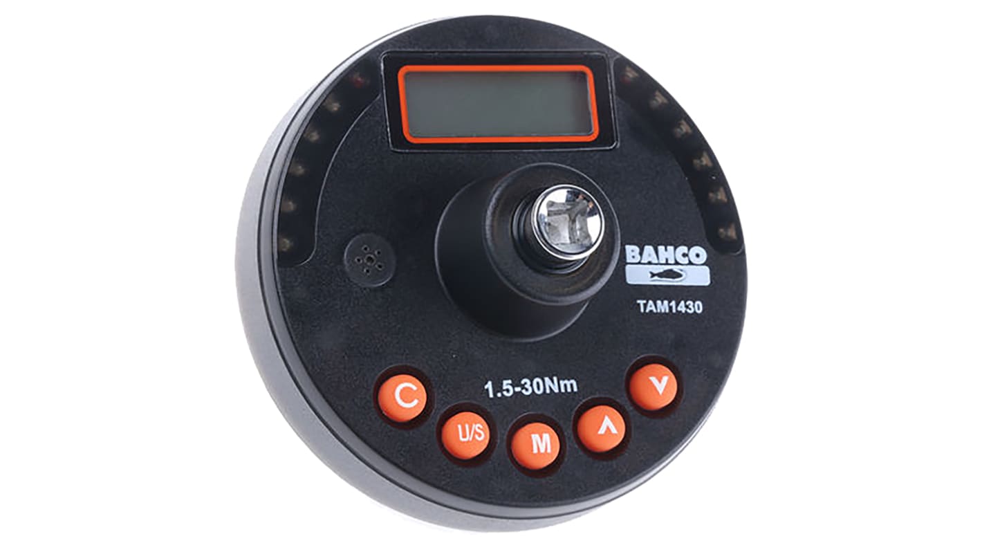 Comprobador de par Bahco, calibrado RS, rango de par 1 to 22 lbf-ft, 1.5 to 30 Nm, 13 to 266lbf/pulgada, accionador