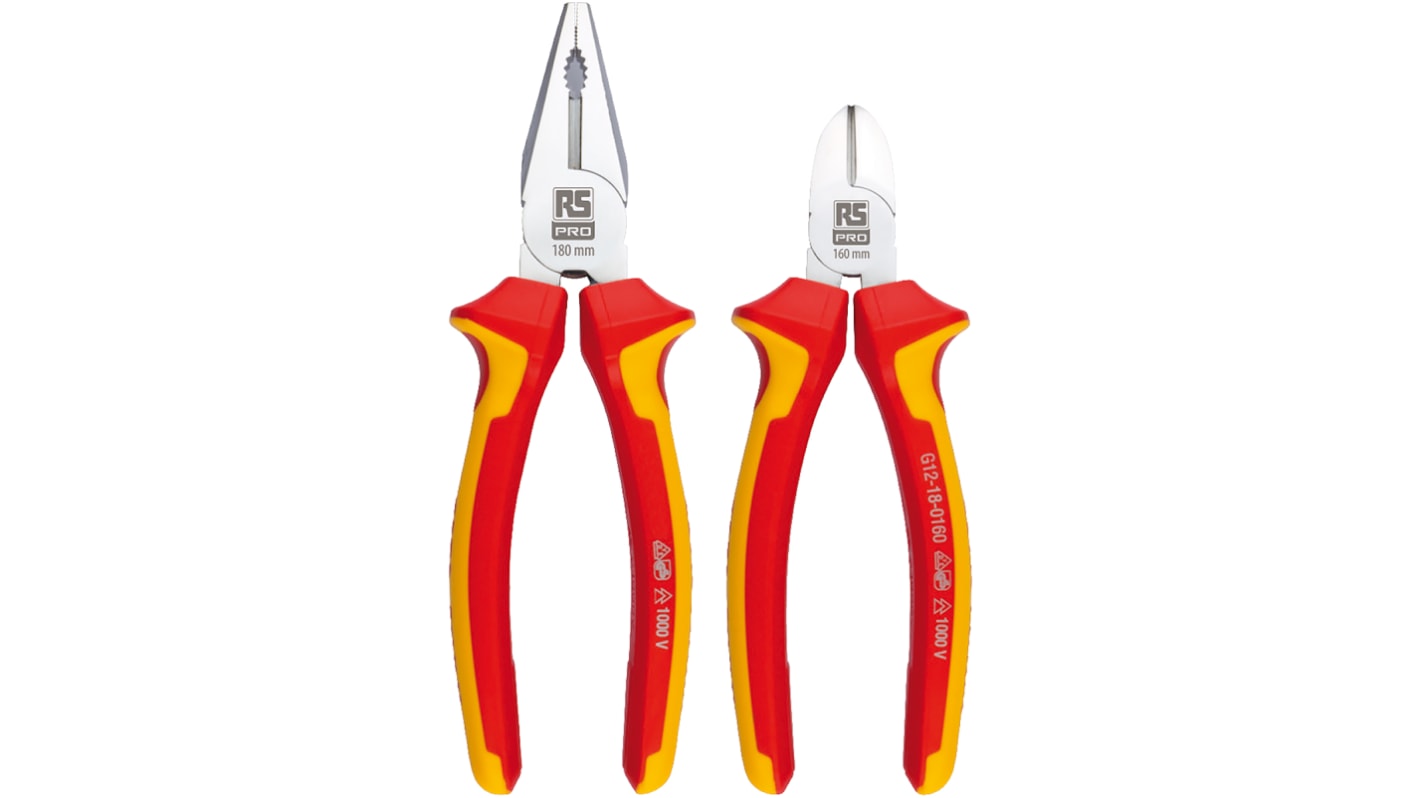 RS PRO 2-Piece Plier Set, 250 mm Overall