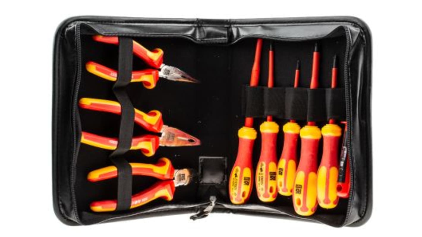 RS PRO 9 Piece Tool Kit with Case, VDE Approved