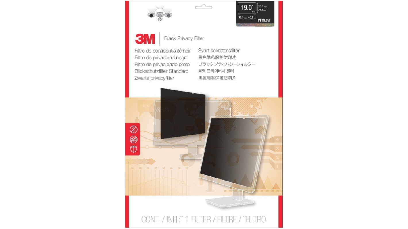 3M Touch Screen Compatible 19in Privacy screen