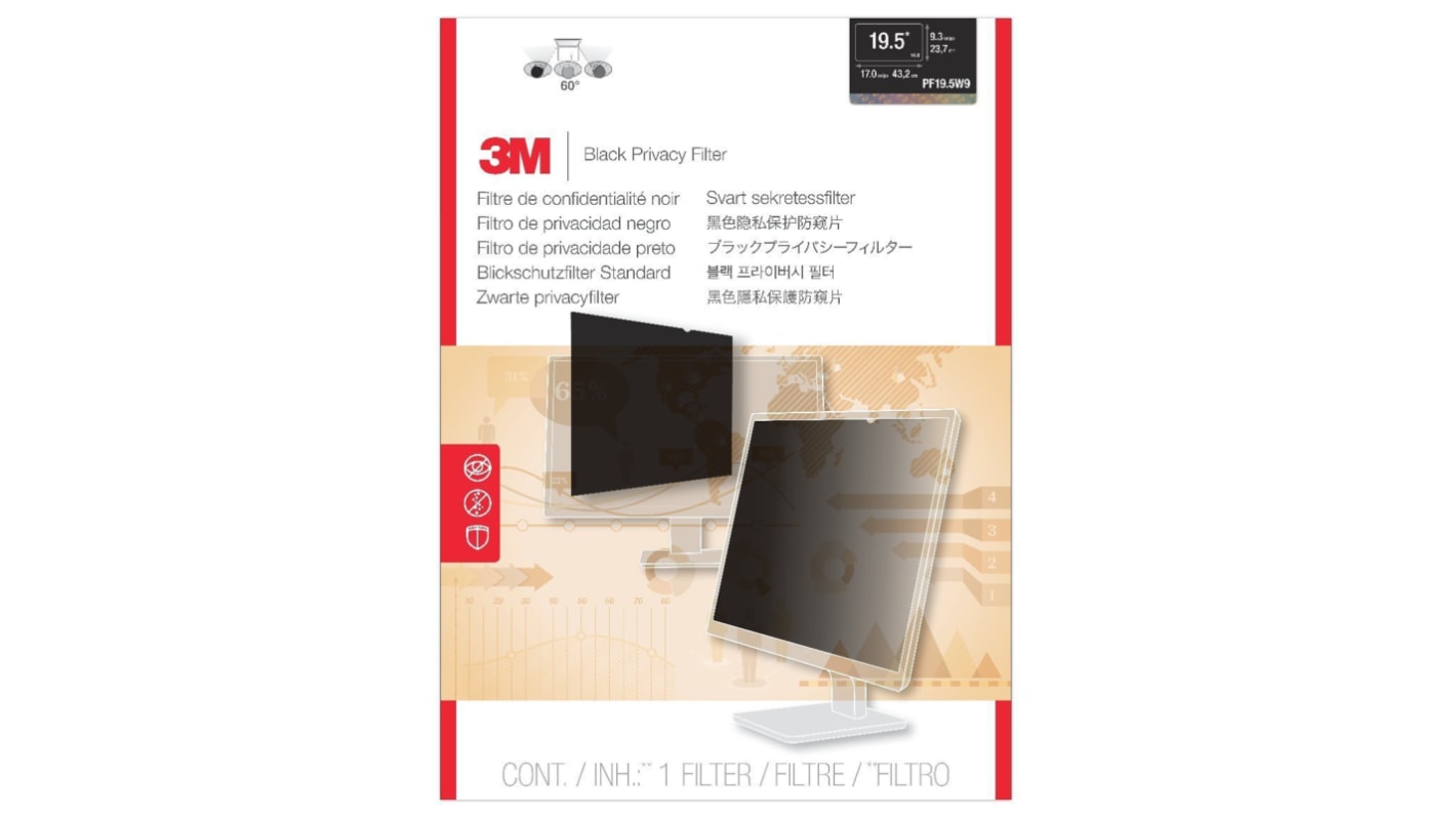 3M Touch Screen Compatible 19.5in Privacy screen