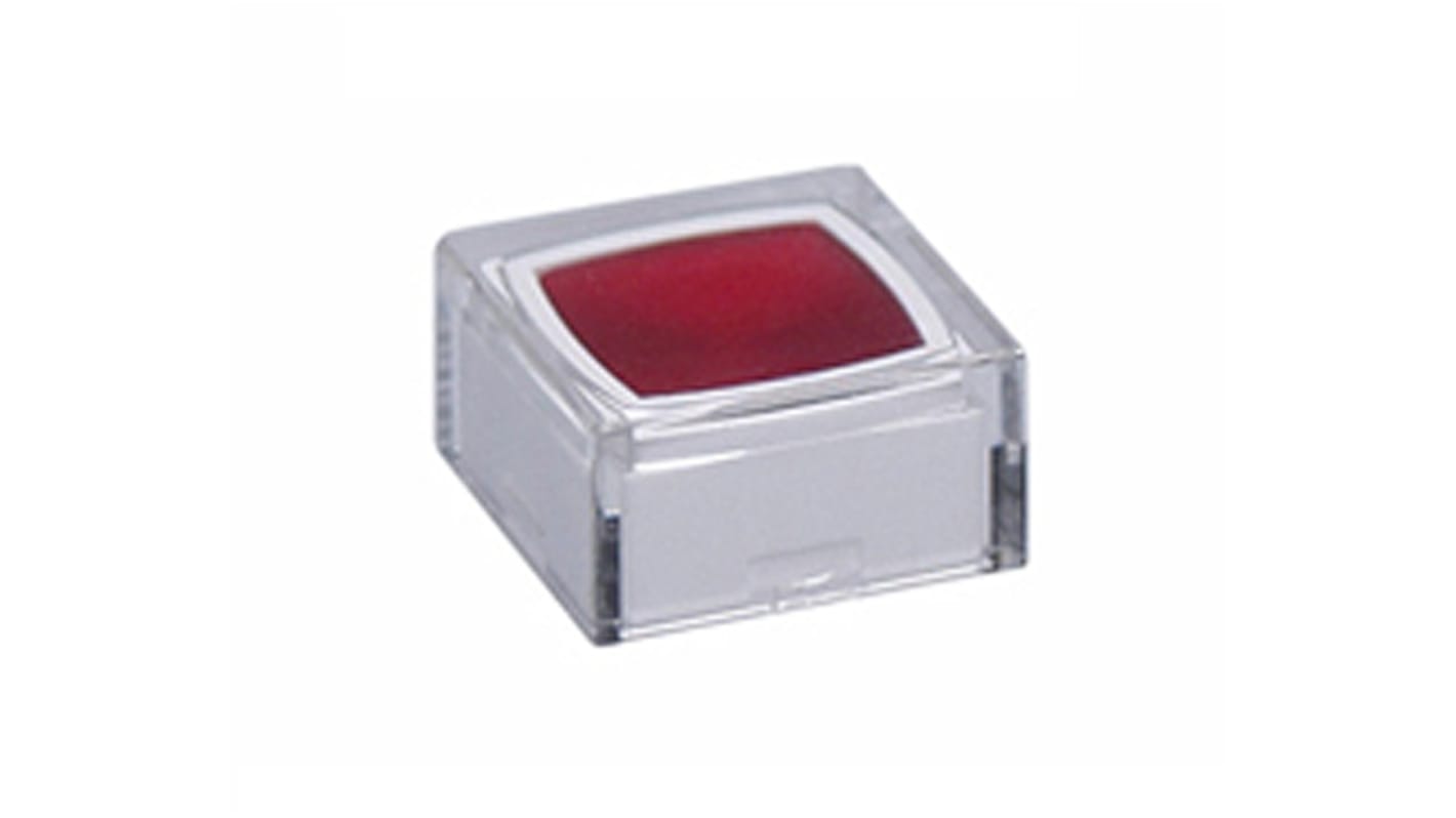 NKK Switches Clear, Red Tactile Switch Cap for JB Series Tactile Switches, AT4060JC