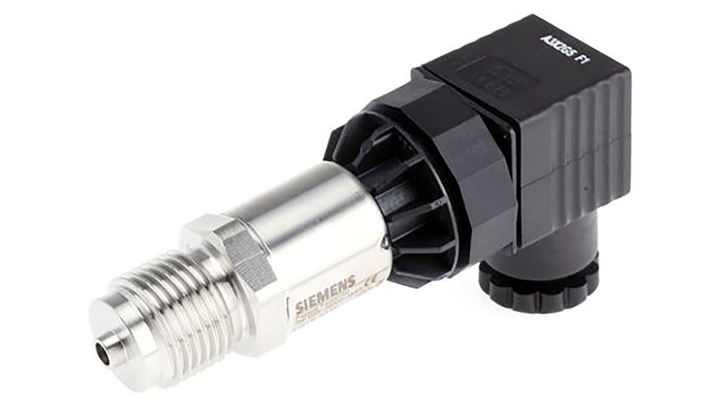 Sensor de presión manométrica Siemens, 0bar → 100bar, G1/2, 7 → 33 V dc, salida analógica, para Medios