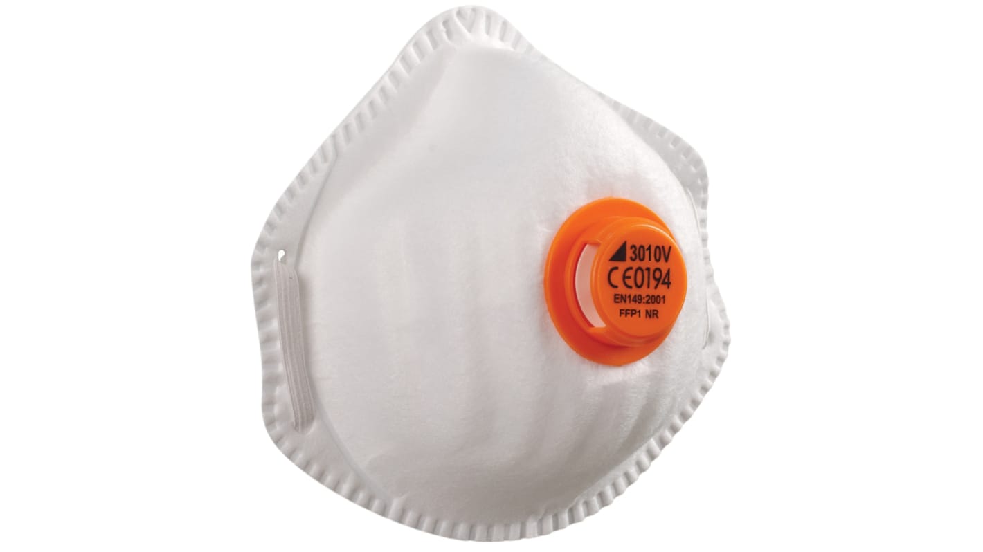 Alpha Solway Disposable Respirator, FFP1, Valved, Moulded, 10 per Package