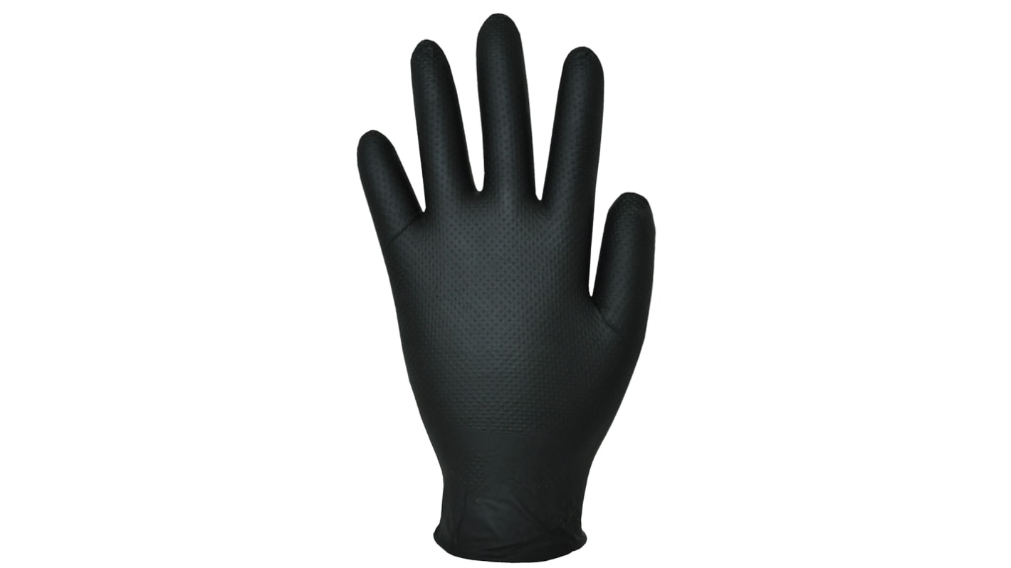 Gants jetables Nitrile Finite Black Polyco Healthline Non poudrés, taille 10, XL x 100 gants