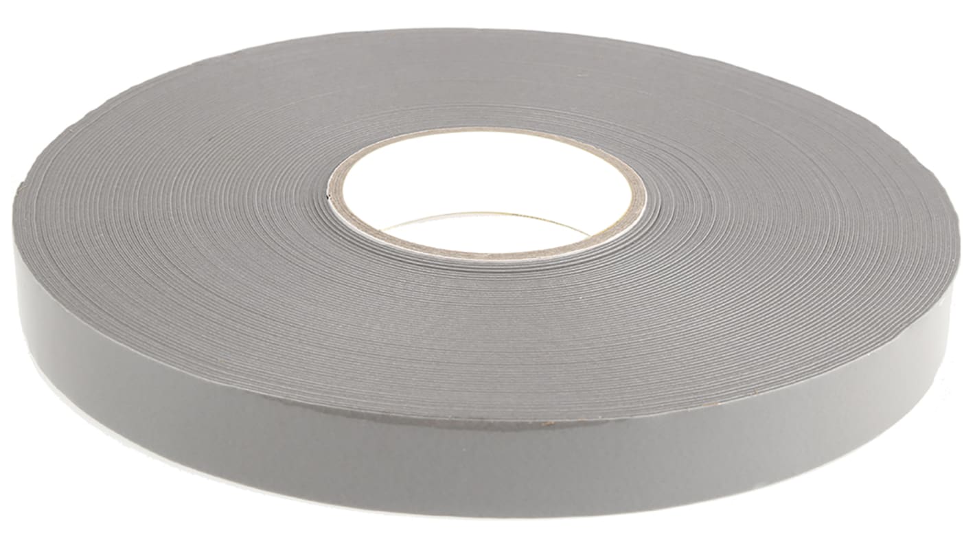 RS PRO Schaumstoff Klebeband doppelseitig, Grau, Stärke 1.1mm, 25mm x 33m