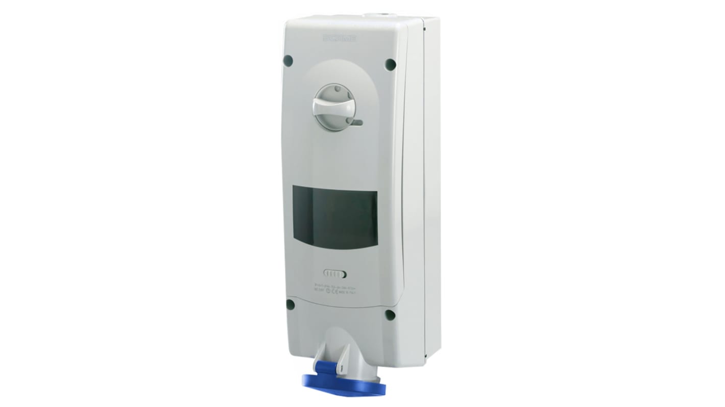 Scame Switchable IP44 Industrial Interlock Socket 2P+E, Earthing Position 6h, 32A, 230 V