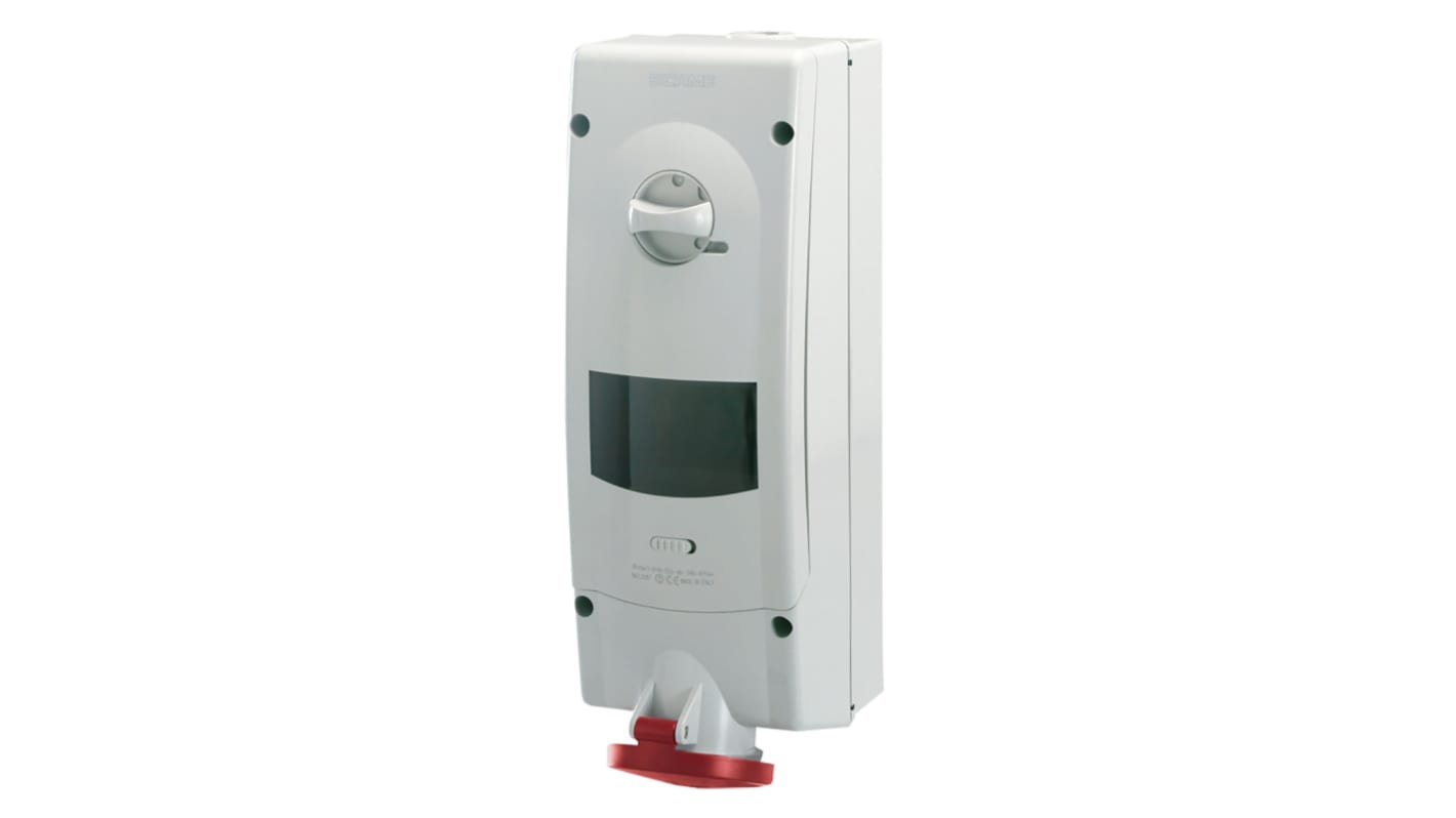 Scame Switchable IP44 Industrial Interlock Socket 3P+E, Earthing Position 6h, 32A, 400 V