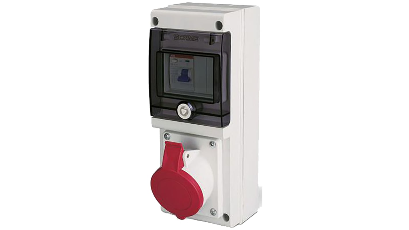 Scame IP67 Red Wall Mount 3P + E Industrial Power Socket, Rated At 16A, 415 V