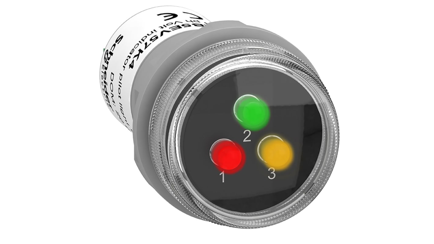 XB5EV57K4 Schneider Electric, Harmony XB5, Panel Mount Green, Red