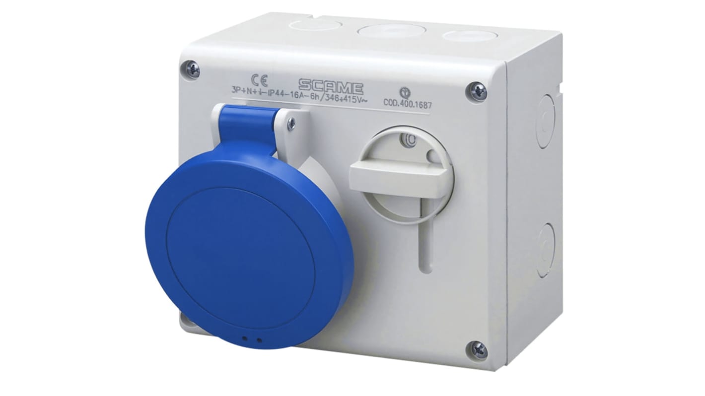 Interblocco industriale Scame Blu IP44 femmina 2P+E,16A,250 V