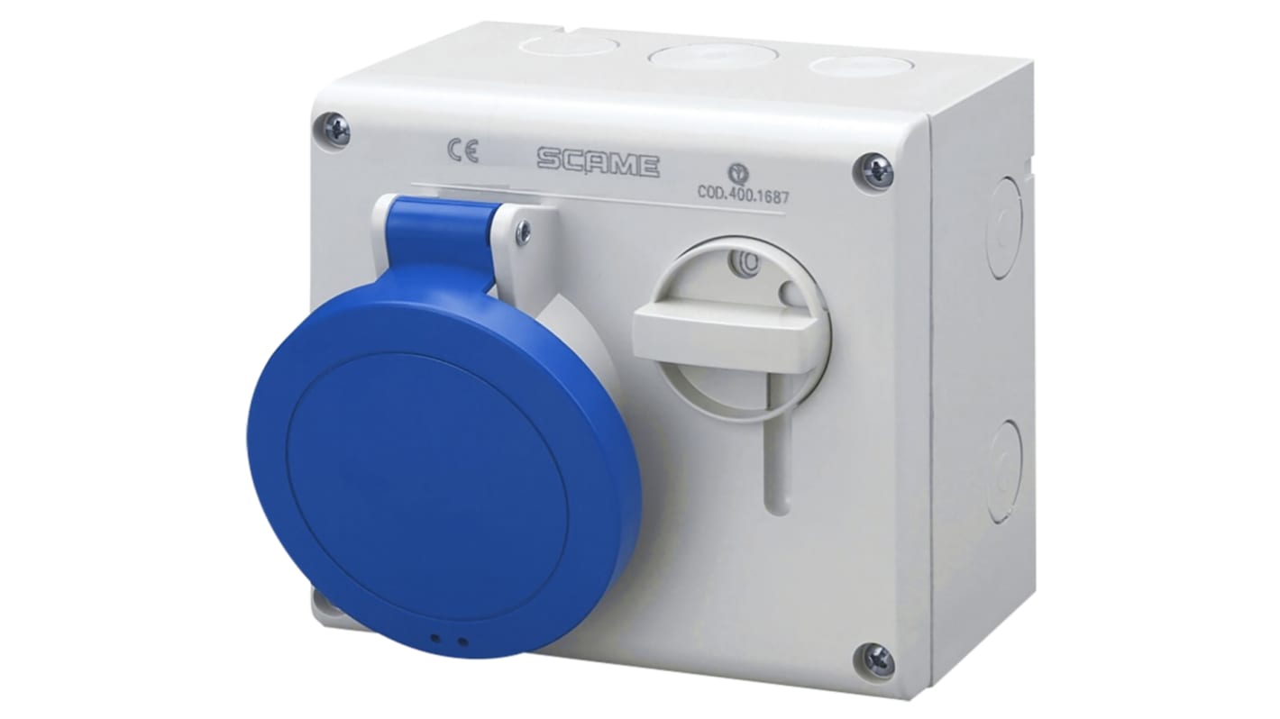 Interblocco industriale Scame Blu IP44 femmina 2P+E,32A,250 V