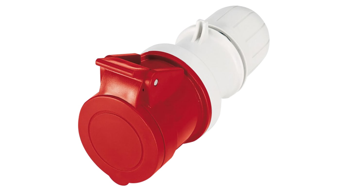 Scame IP44 Red Cable Mount 3P+E Industrial Power Socket, Rated At 63A, 415 V