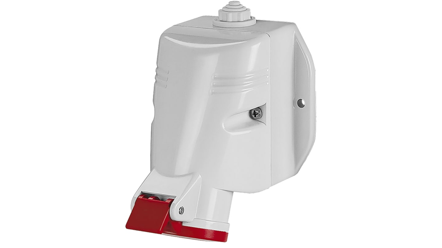 Conector de potencia industrial Hembra, Formato 3P + E, Orientación Recto, Rojo, 415 V, 32A, IP44