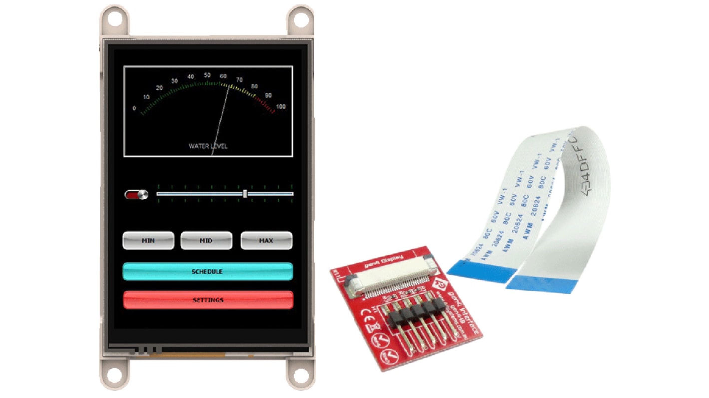 4D Systems Farb-LCD 3.5Zoll Seriell mit Touch Screen Resistiv, 320 x 480pixels, 49 x 73mm 4 → 5,5 V LED