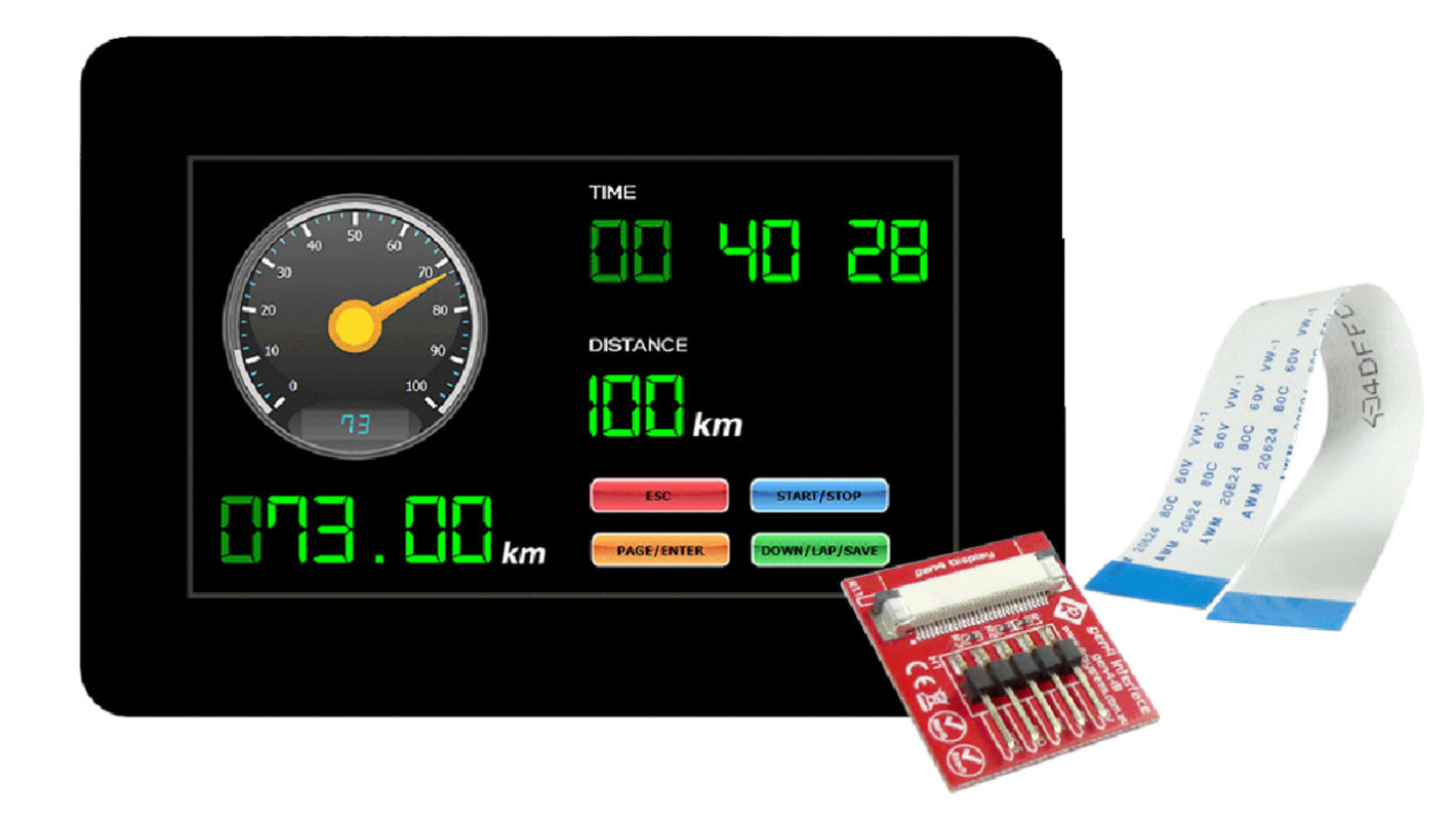 4D Systems Színes LCD kijelző 4.3in Átadó TFT, 480 x 272pixelek, LED háttérvilágítás, Soros / érintőképernyő Kapacitív