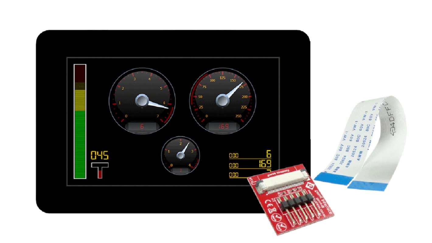 Kolorowy wyświetlacz LCD 5cal Transmisywny TFT 800 x 480pikseli LED Backlight Szeregowy I/F Tak 4D Systems Pojemnościowy