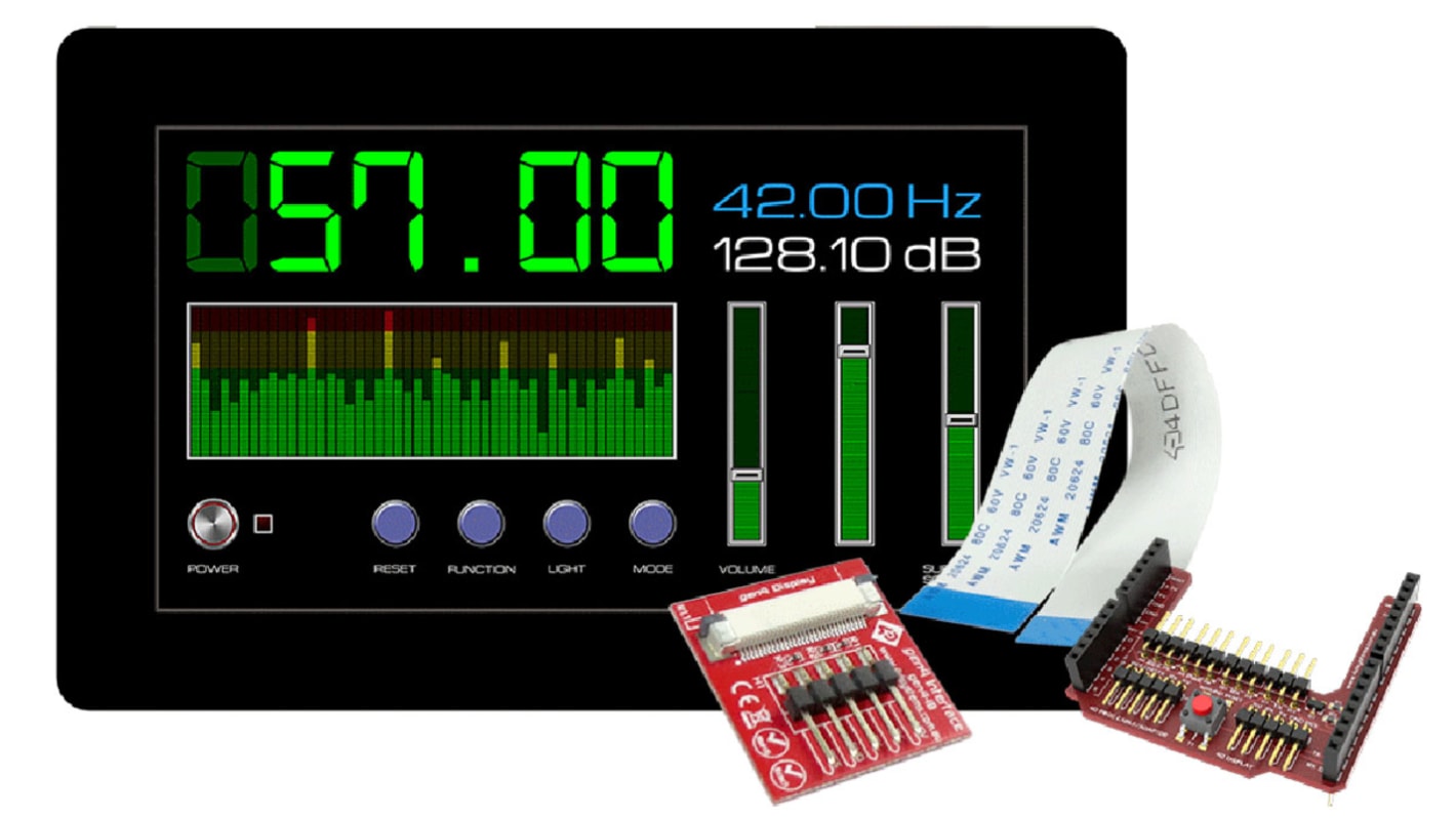 Barevný displej LCD, řada: gen4 7in dotykový prostupný TFT 800 x 480pixely podsvícení LED rozhraní Sériový 4D Systems