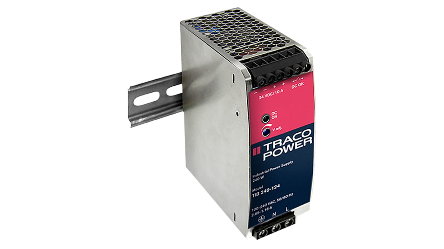 Alimentation pour rail DIN TRACOPOWER, série TIB, 24V c.c.out 3.4A, 80W